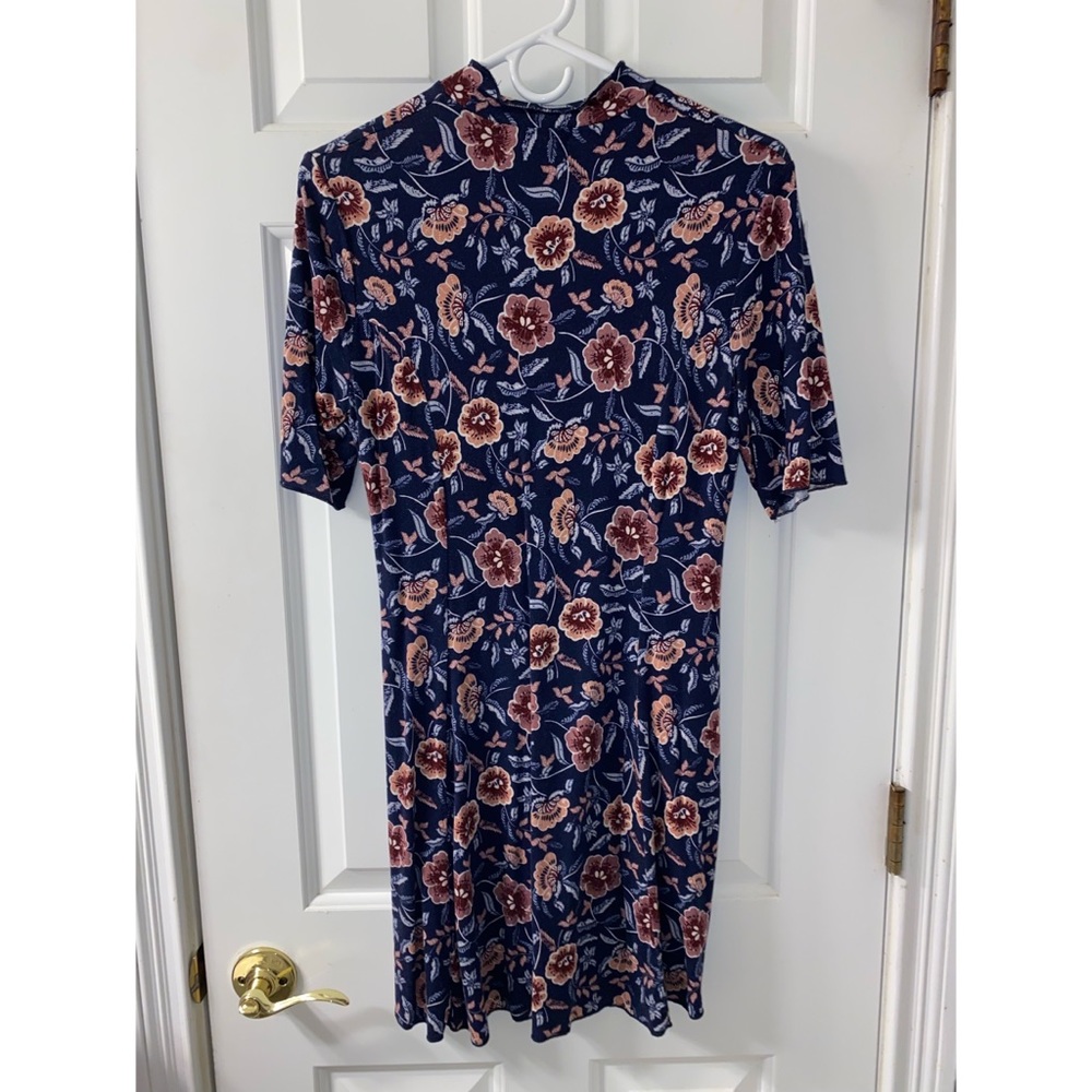 Flowery high neck mini dress